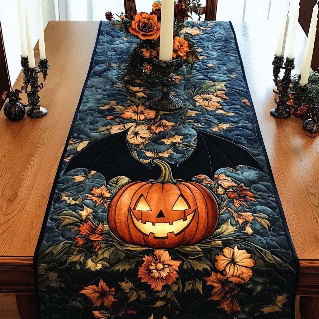 ハロウィンキルティッドテーブルランナー