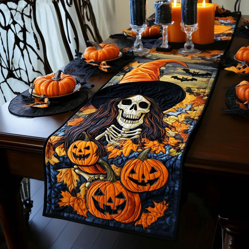 ハロウィンキルティッドテーブルランナー